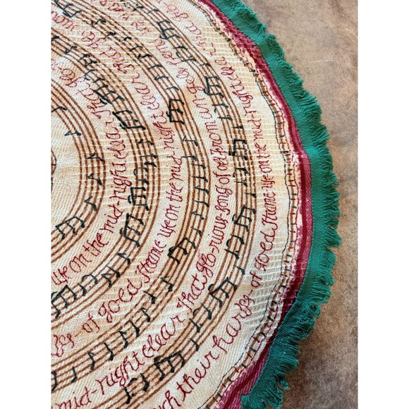 Fabric  Christmas Tree Skirt Hand Painted  It Came Upon A midnight Clear Vintage - Picture 8 of 13